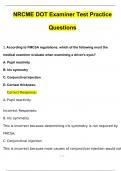 NRCME DOT Examiner Test Practice Questions and Answers (2024 / 2025) (Verified Answers)