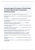 Aceable Agent Principles of Real Estate II Level 6 Real Estate Investments Summary Exam Questions with correct Answers