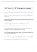  CBP exam 1 CBP history and mission Latest Solution Guide With Verified Answers.