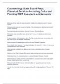 Cosmetology State Board Prep Actual Questions and Answers 2024 with complete solution