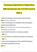 Tennessee Department of Agriculture Ornamental and Turf Pest Control TEST 2 Questions and Answers (2024 / 2025) (Verified Answers)