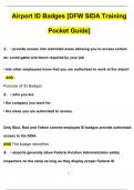 Airport ID Badges [DFW SIDA Training Pocket Guide] Questions and Answers (2024 / 2025) (Verified Answers)