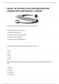 NR546 - NR 546 FINAL EXAM 2024 QUESTIONS AND ANSWERS WITH EXPLANATION. A GRADED  