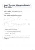 Law of Contracts - Champions School of Real Estate ACTUAL EXAM QUESTIONS AND CORRECT DETAILED ANSWERS (VERIFIED ANSWERS) ALREADY GRADED A+