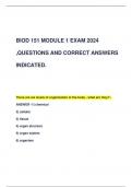 BIOD 151 MODULE 1 EXAM 2024  ,QUESTIONS AND CORRECT ANSWERS  INDICATED.
