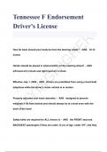 Tennessee F Endorsement Driver's License QUESTIONS & ANSWERS 2024 ( A+ GRADED 100% VERIFIED)