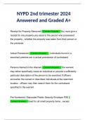 BUNDLE for NYPD 2nd Trimester Law Review Exam Latest 2024 | Study Questions and Correct Answers Rated A+ 