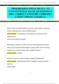 PROGRESSION: FIELD TECH V - VI  CONVENTIONAL EXAM | QUESTIONS &  100% CORRECT ANSWERS (VERIFIED) | LATEST UPDATE | GRADEA+