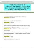 TEST: FIELD TECH II -III  CONVENTIONAL EXAM | QUESTIONS &  100% CORRECT ANSWERS (VERIFIED) | LATEST UPDATE | GRADEA+
