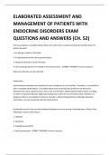 ELABORATED ASSESSMENT AND MANAGEMENT OF PATIENTS WITH ENDOCRINE DISORDERS EXAM QUESTIONS AND ANSWERS (CH. 52)