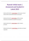 Ryanair initial exam | Answered and Graded A+ Latest 2024