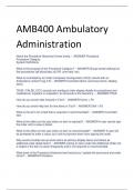 AMB400 Ambulatory  Administration