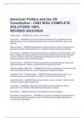 merican Politics and the US  Constitution - C963 WGU COMPLETE  SOLUTIONS 100% REVISED 2023//2024
