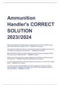 Ammunition  Handler's CORRECT  SOLUTION  2023//2024