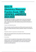 HESI PN Obstetrics/Maternity Practice Exam 100%  VERIFIED ANSWERS  2024/2025