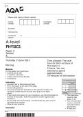 AQA A-level PHYSICS Question Paper 3 Section A June 2023