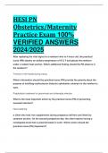 RATED A++ HESI PN Obstetrics/Maternity Practice Exam 100%  VERIFIED ANSWERS  2024/2025