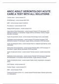 ANCC ADULT GERONTOLOGY ACUTE CARE.A TEST WITH ALL SOLUTIONS