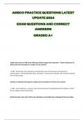 AMSCO PRACTICE QUESTIONS LATEST  UPDATE 2024  EXAM QUESTIONS AND CORRECT  ANSWERS  GRADED A+ 