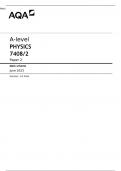 AQA A-level PHYSICS Paper 2 Mark  Scheme JUNE 2023