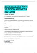 BEST ANSWERS NASM CES EXAM 100%  VERIFIED ANSWERS  2024/2025