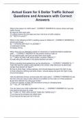 Actual Exam for 5 Dollar Traffic School Questions and Answers with Correct  Answers