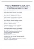 NR 222 HEALTH AND WELLNESS, NR 222 EXAM 3 CHAMBERLAIN COLLEGE QUESTIONS AND ANSWERS 2024.