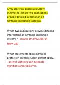 Army Electrical Explosives Safety  (Ammo-28)  Which two publications  provide detailed information on  lightning protection systems? 