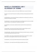 NASCLA BUSINESS LAW GLOSSARY OF TERMS FINAL TEST QUESTIONS 2024.