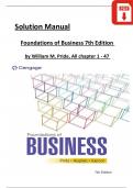 Foundations of Business, 7th Edition Solution Manual by (William M. Pride, 2023), All Chapters 1 - 47, Complete Verified Latest Version 