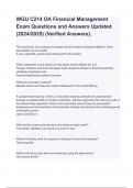 WGU C214 OA Financial Management Exam Questions and Answers Updated (2024/2025) (Verified Answers),