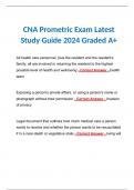 CNA Prometric Exam Latest Study Guide 2024 Graded A+ 