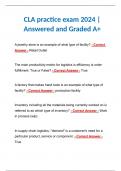 CLA practice exam 2024 | Answered and Graded A+