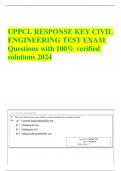 UPPCL RESPONSE KEY CIVIL  ENGINEERING TEST EXAM  Questions with 100% verified  solutions 2024
