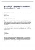  Nursing 101 Fundamentals of Nursing Practice Exam 1, Part 1 Test Question With Correct Answers.