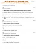 NR-305:| NR 305 HEALTH ASSESSMENT EXAM QUESTIONS WITH 100% CORRECT ANSWERS| GRADED A+