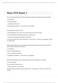 Nurs-1512 Exam 1 Comprehensive Questions And Answers.