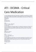 ATI - DCSMA - Critical  Care Medication
