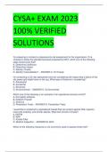 CYSA+ EXAM 2023  100% VERIFIED  SOLUTIONS