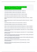 Dental Assistant Practice Exam Questions and Answers (Graded A)