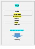 GCSE  BENGALI  Foundation Tier  Paper 4  8638/WF  Writing|MERGED| GRADED A+|