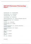 NUR 2474 Rasmussen Pharmacology Exam 1