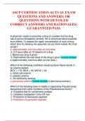 ASCP CERTIFICATION ACTUAL EXAM QUESTIONS AND ANSWERS| 100 QUESTIONS WITH DETAILED CORRECT ANSWERS AND RATIONALES| GUARANTEED PASS