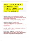 NREMT Exam latest 2023 update with veried questions & 100% correct answers graded A+