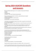 Spring 2024 AGACNP Questions and Answers
