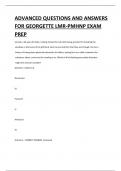 ADVANCED QUESTIONS AND ANSWERS FOR GEORGETTE LMR-PMHNP EXAM PREP 