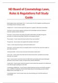 ND Board of Cosmetology Laws, Rules & Regulations Full Study Guide