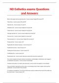 ND Esthetics exams Questions and Answers