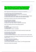 The Heating and Cooling Inspection AHIT Exam Questions and Answers 2024