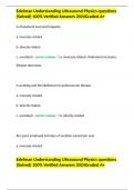 Edelman Understanding Ultrasound Physics questions (Solved) 100% Verified Answers 2024Graded A+